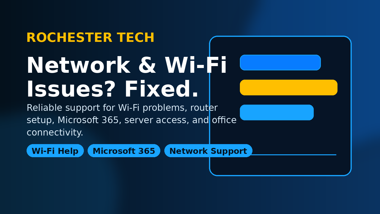 Network and Wi-Fi troubleshooting support